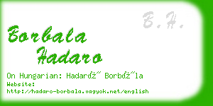 borbala hadaro business card